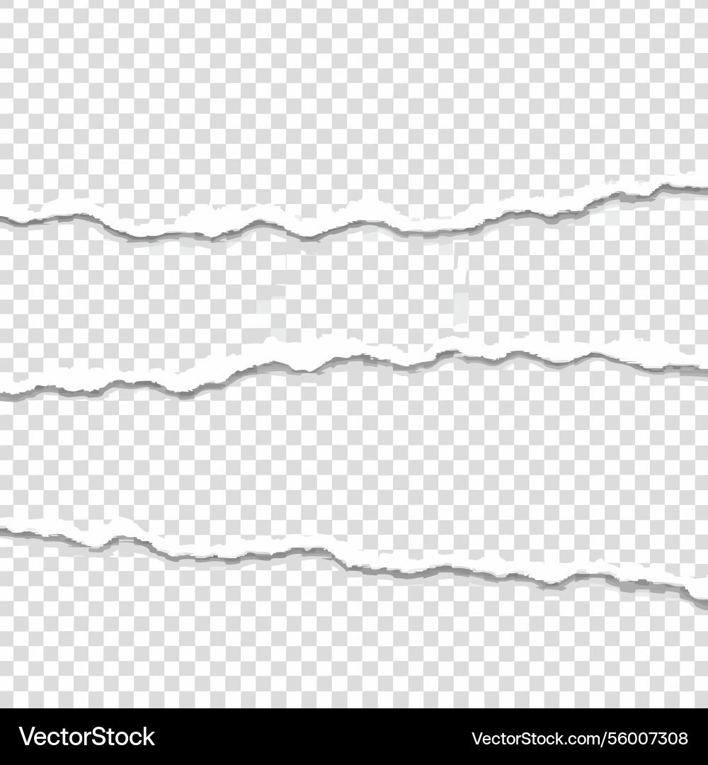 Torn paper edges background texture three Vector Image