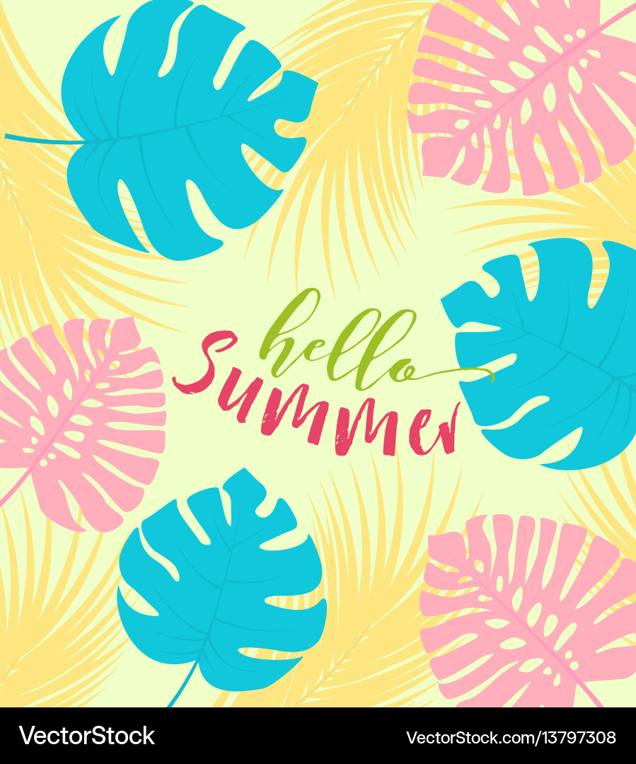 Tropical Palm Leaves Background Vector Image