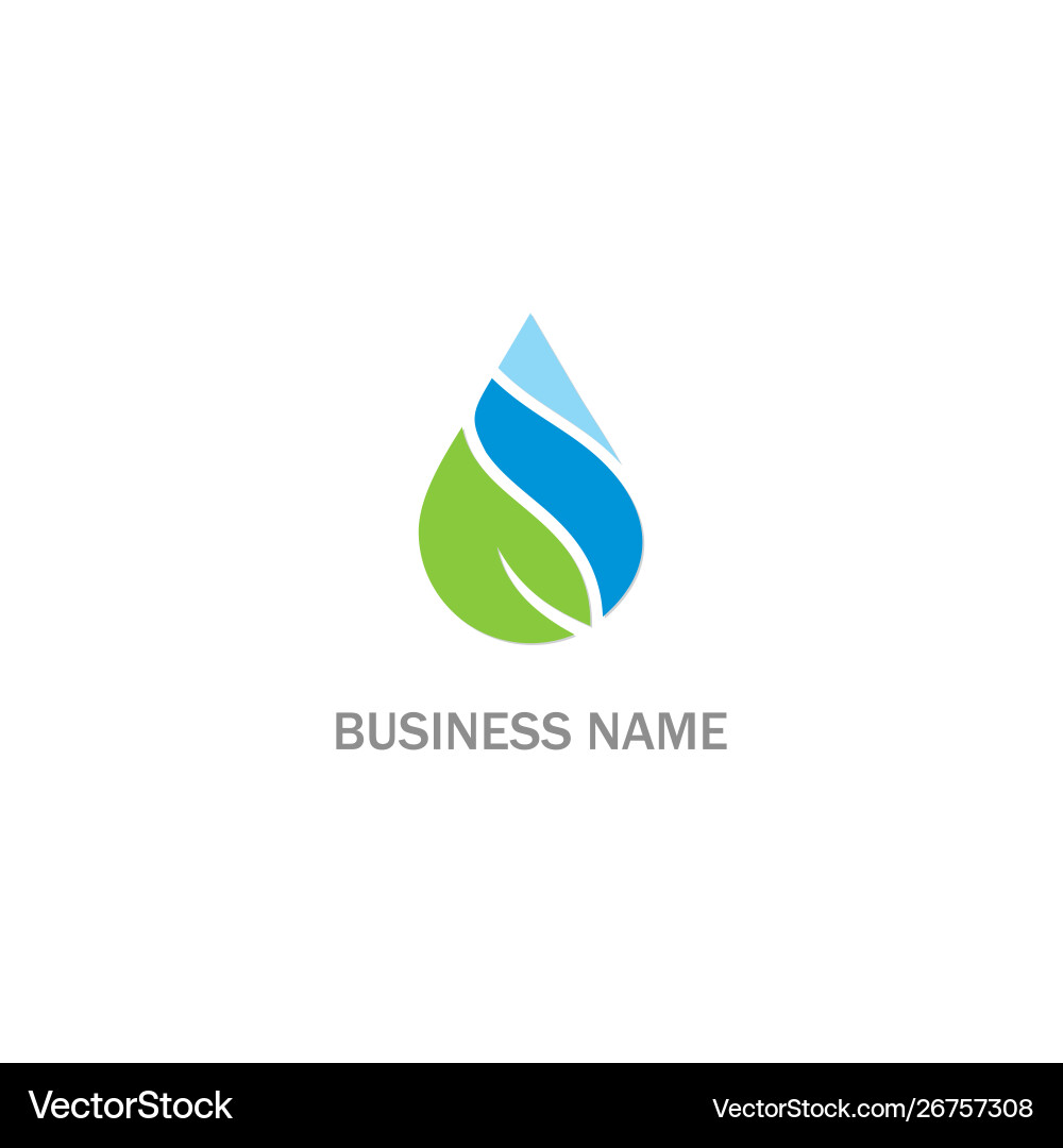 Water Drop Leaf Logo Royalty Free Vector Image