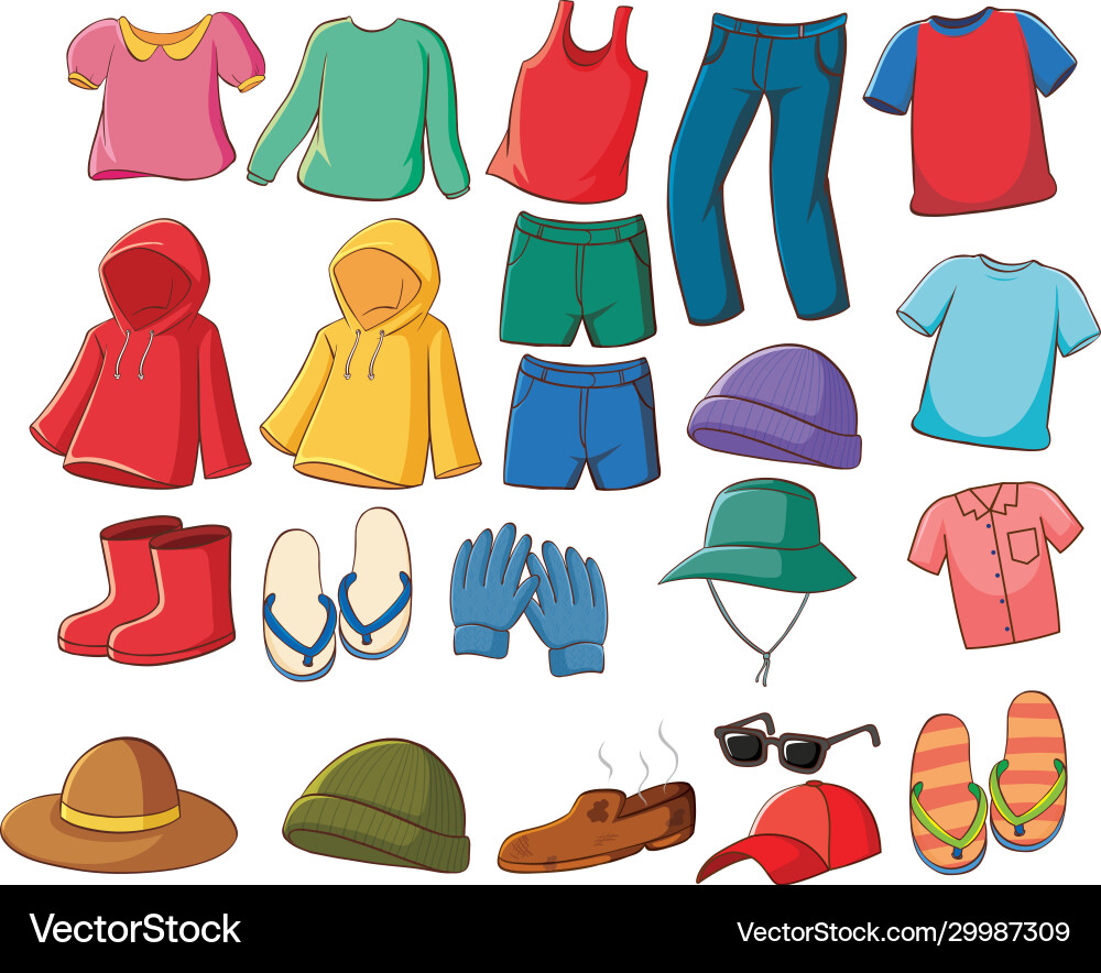 Big set clothes on white background Big set clothes on white background vector image