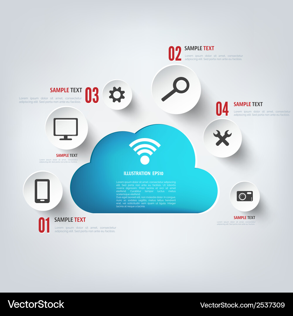 Cloud computing background with web icons social vector image
