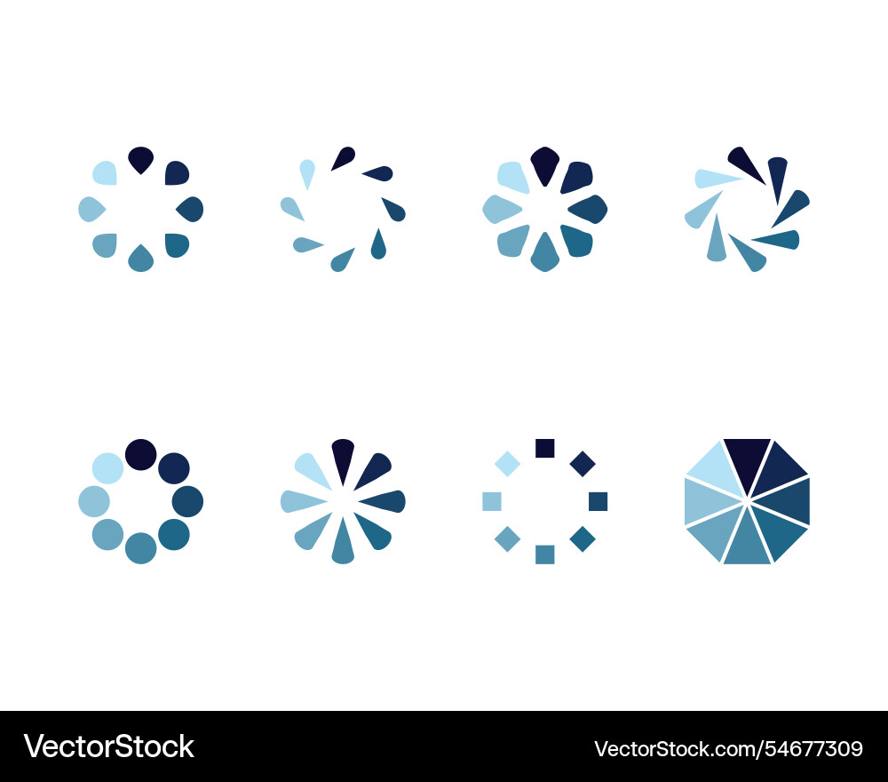 Collection loading bar status icon set of loaded vector image