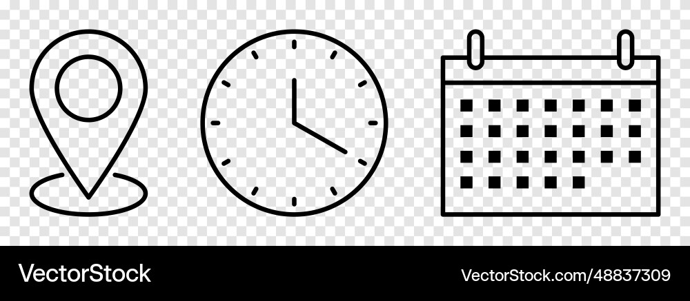 Date time location icon isolated Date time location icon isolated vector image