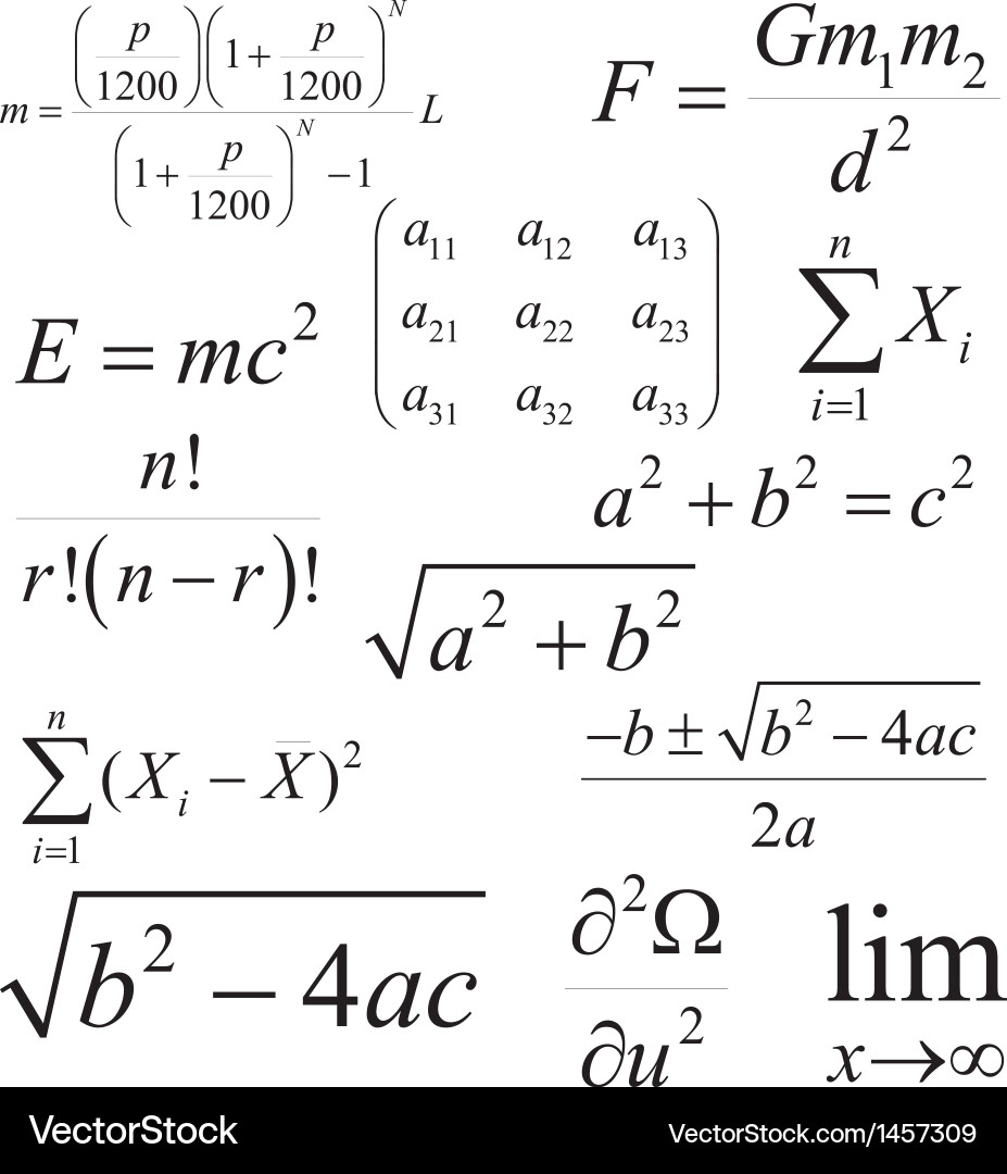Mathematical and Physics Formulas vector image
