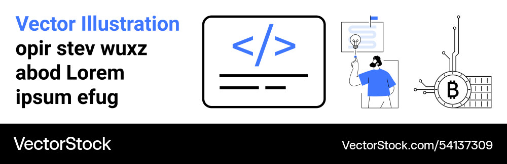 Minimalistic coding blockchain and innovation Minimalistic coding blockchain and innovation vector image