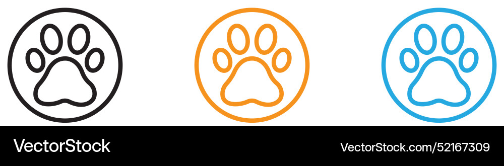 Paw icon logo set collection for web app ui Vector Image