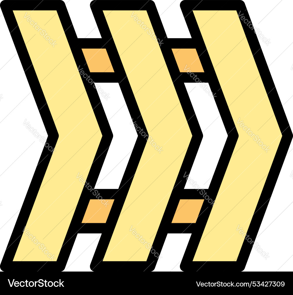 Three arrows pointing right showing direction Three arrows pointing right showing direction vector image