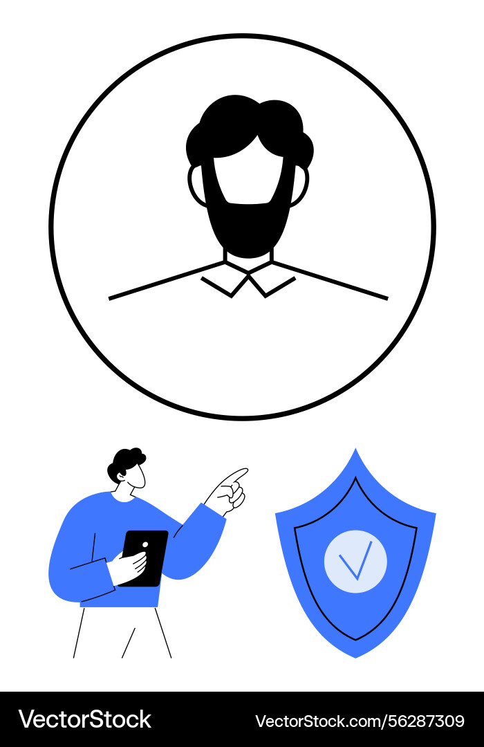 User authentication concept with profile avatar Vector Image