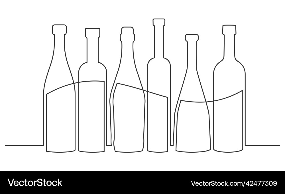 Wine bottle set Wine bottle set vector image