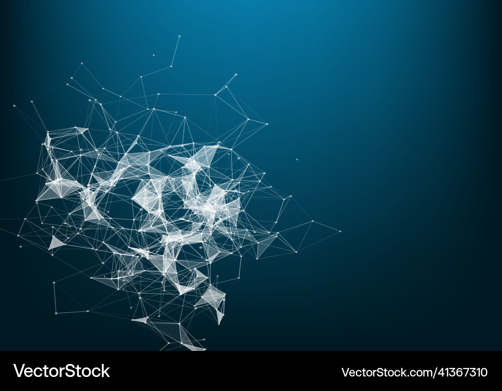 Abstract 3d futuristic dots and lines computer vector image