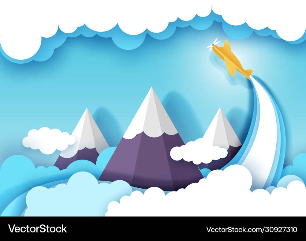 Air flight layered paper cut style Air flight layered paper cut style vector image