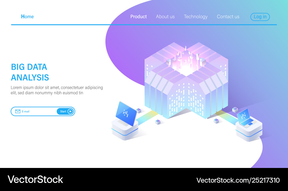 Big data isometric abstract 3d hosting server Big data isometric abstract 3d hosting server vector image
