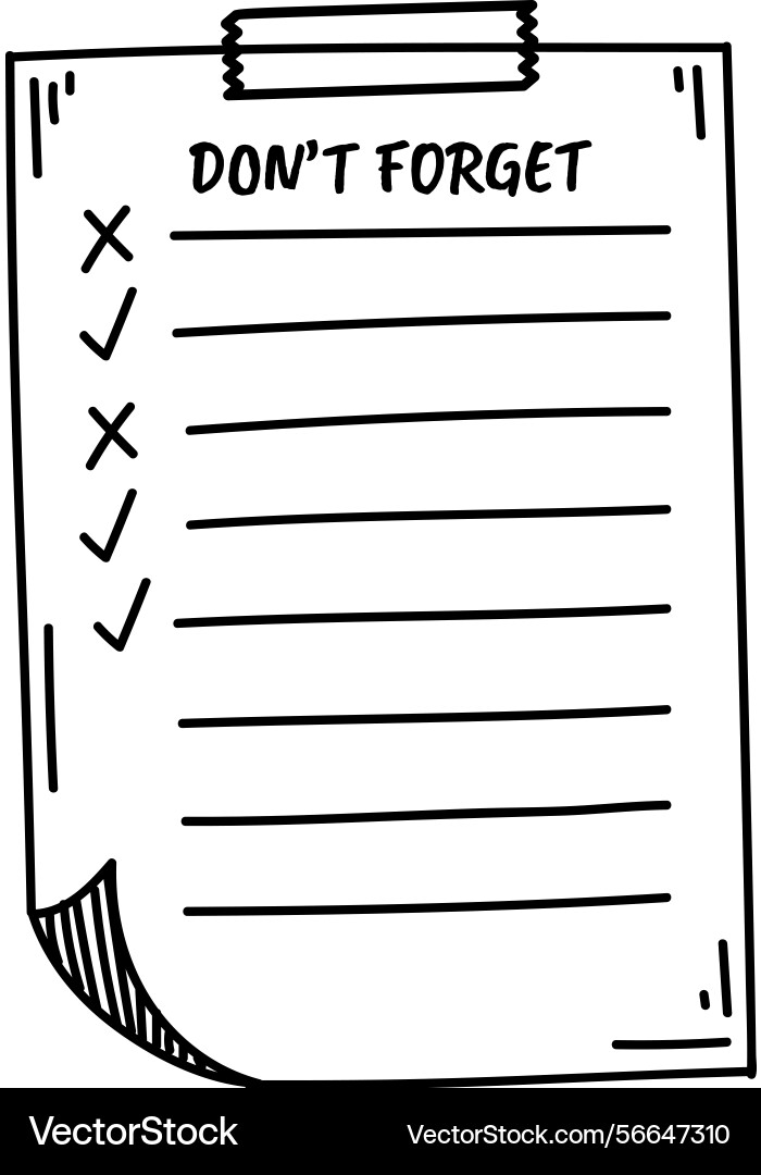 Hand drawn checklist displaying both completed Hand drawn checklist displaying both completed vector image