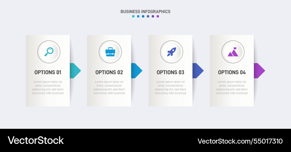 Horizontal progress bar featuring 4 arrow-shaped Horizontal progress bar featuring 4 arrow-shaped vector image