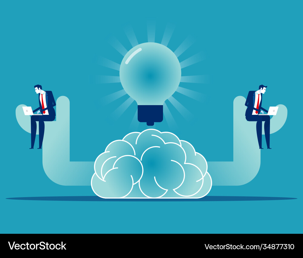 Knowledge with working brain brainstorming Knowledge with working brain brainstorming vector image