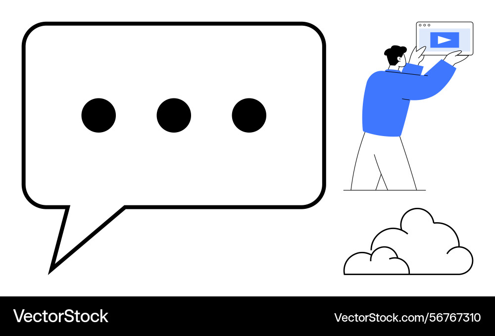 Messaging concept with speech bubble video Messaging concept with speech bubble video vector image