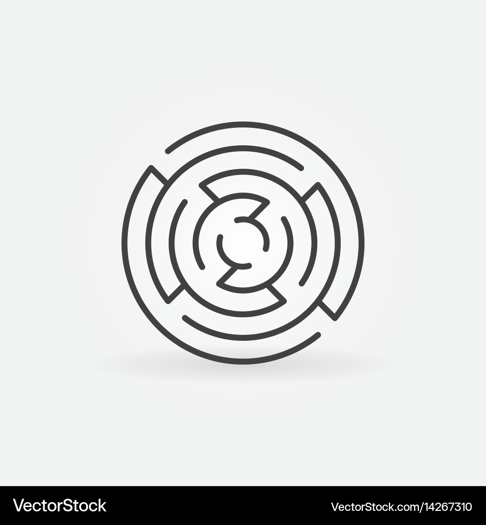Minimal round maze icon Royalty Free Vector Image