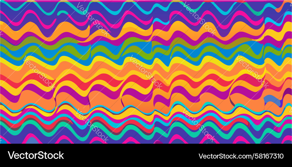 Rainbow Zigzag Wave Pattern Vector Image