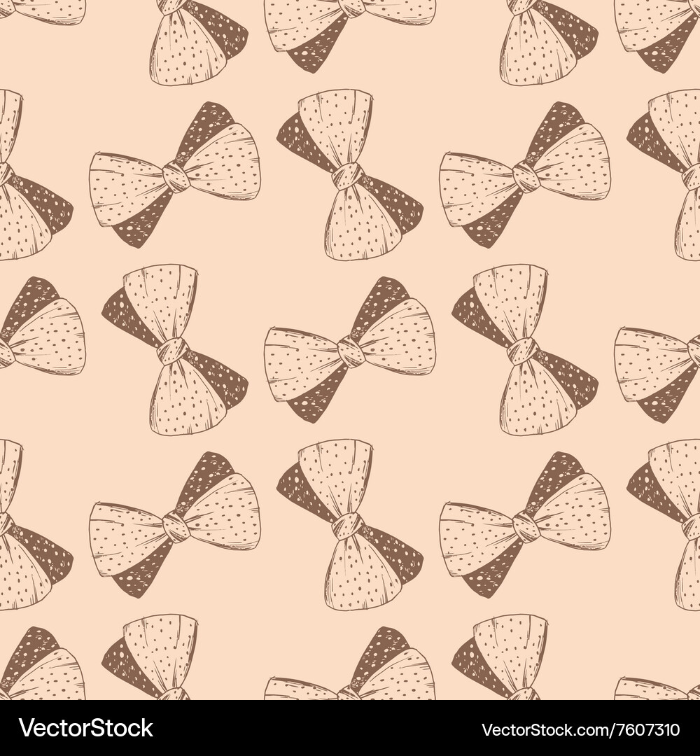 Seamless pattern with hand drawn bow background Vector Image