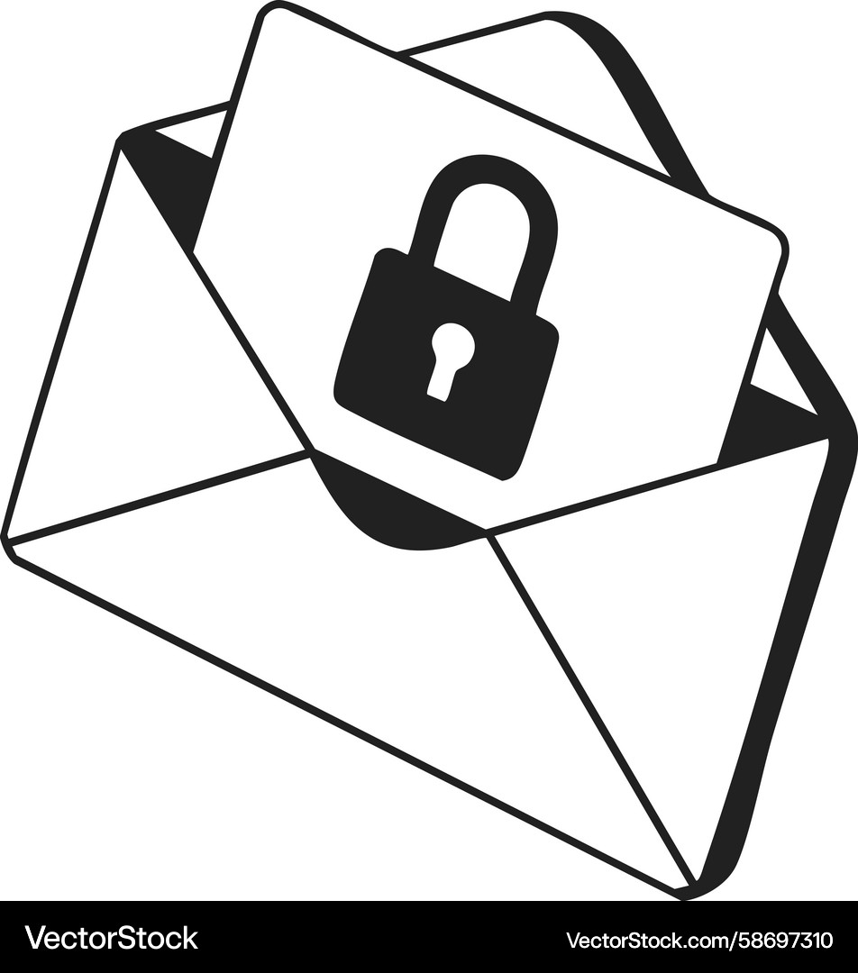 Secure envelope locked message private Vector Image