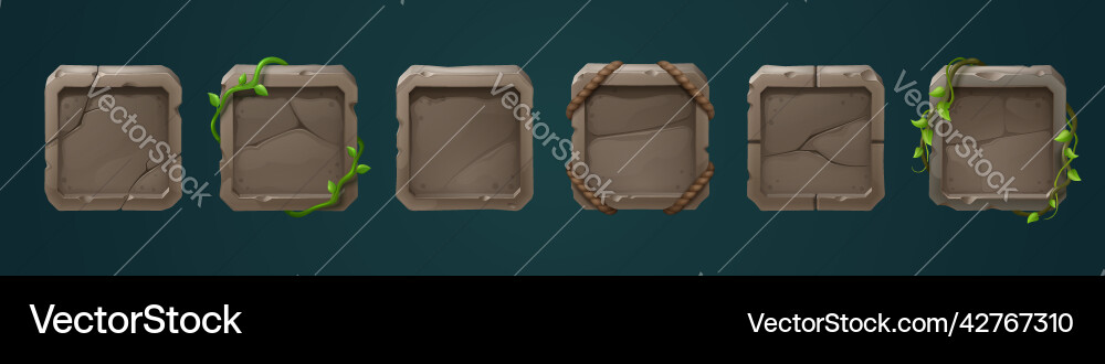 Stone frames for game user avatar Stone frames for game user avatar vector image