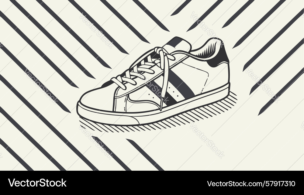 Stylish running shoe with dynamic striped pattern Vector Image