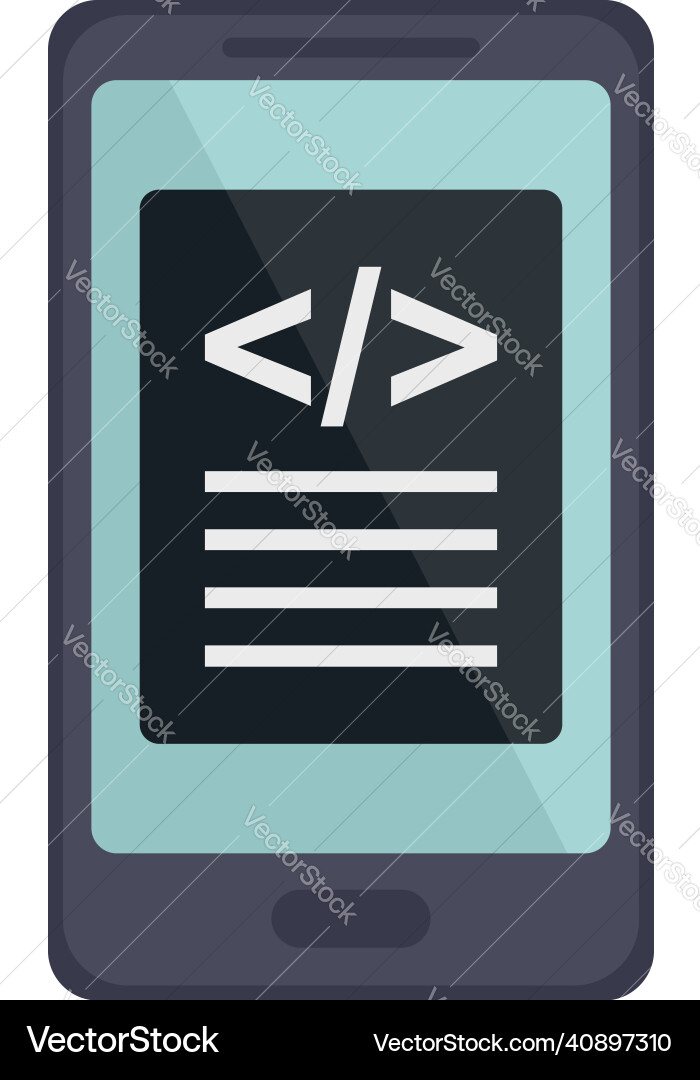 Testing smartphone software icon flat isolated Vector Image