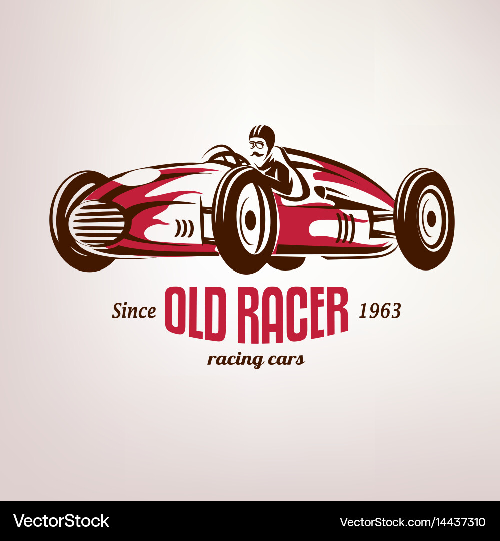 Vintage Race Car Emblem Vector Image