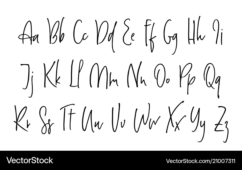 Ballpen lettering alphabet vector image