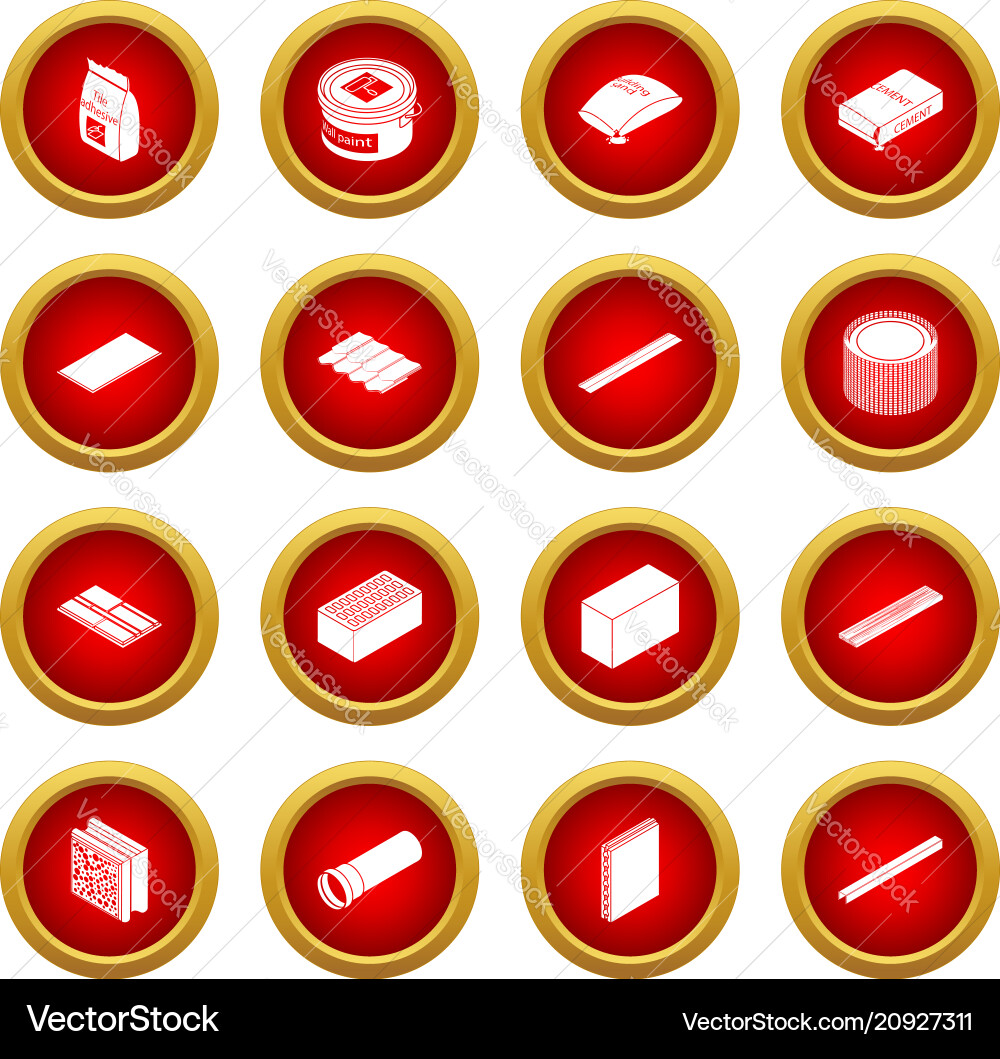 Building materials icons set simple style Building materials icons set simple style vector image