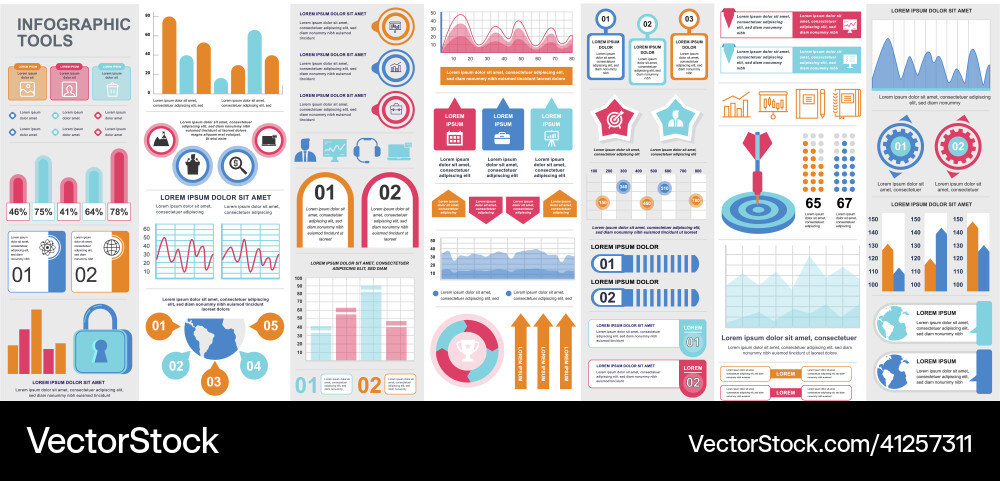Bundle infographic ui ux kit elements Bundle infographic ui ux kit elements vector image