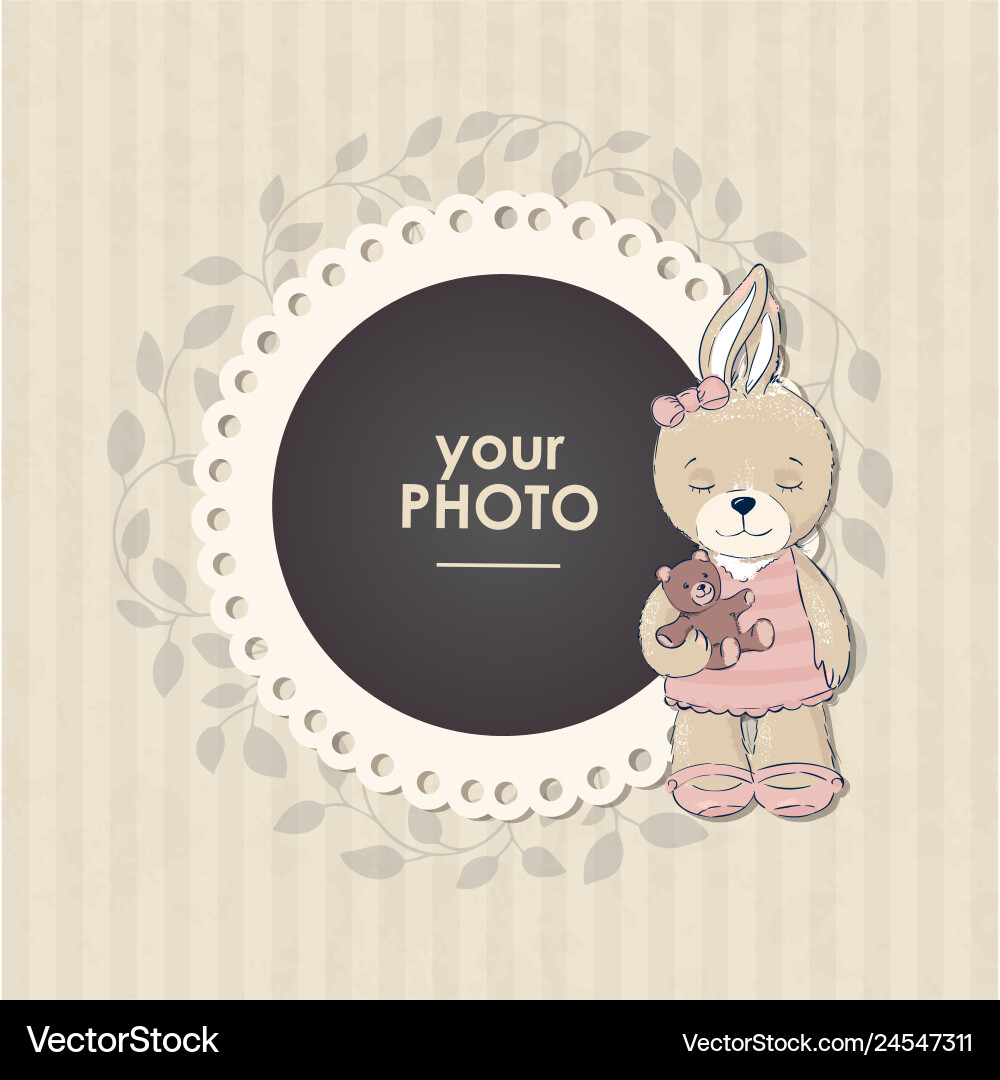 Cute Baby Photo Frame Vector Image