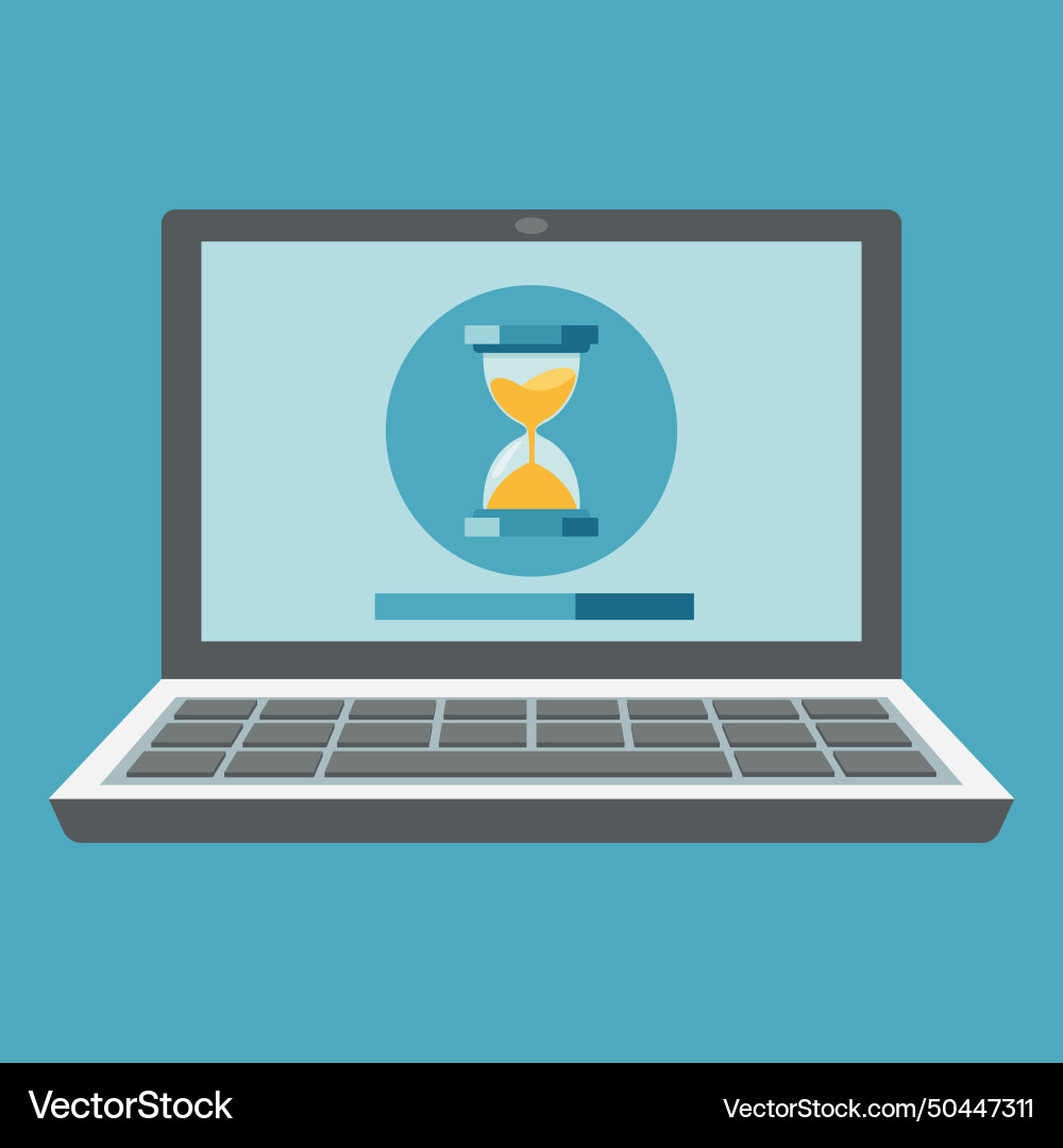 Laptop screen software loading flat style icon Laptop screen software loading flat style icon vector image