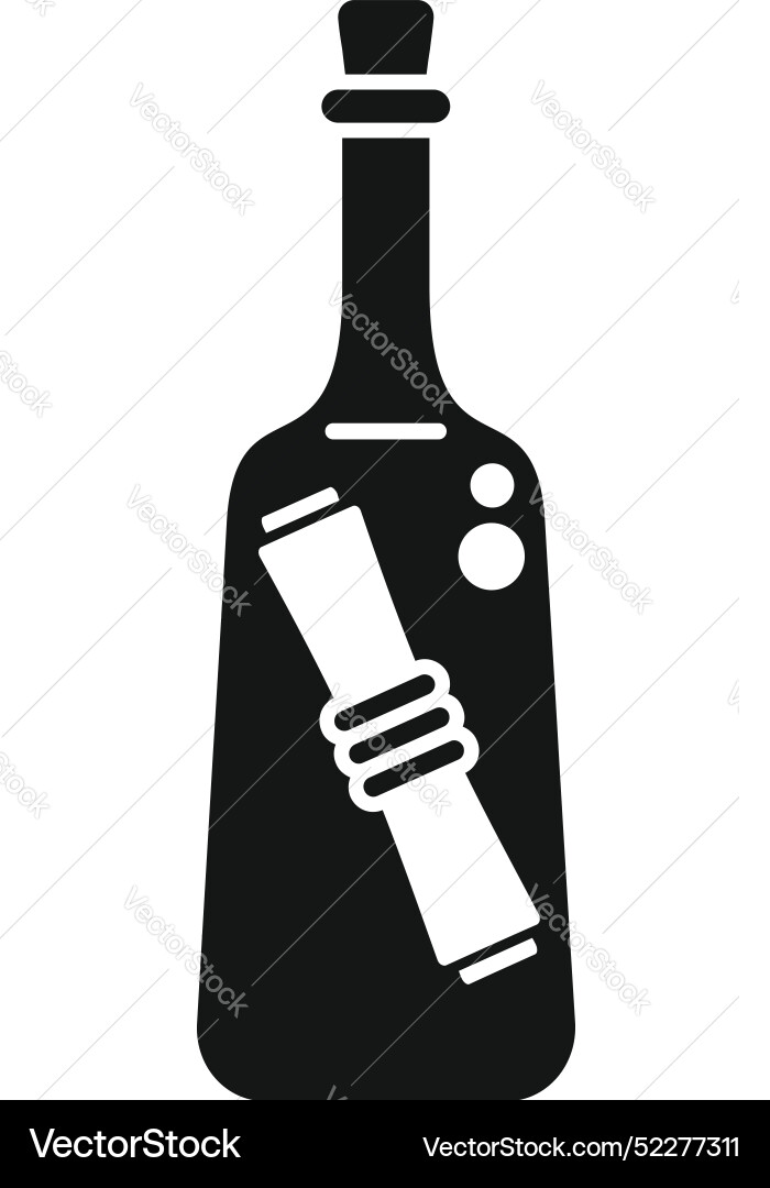 Message in a bottle floating on the ocean waves Message in a bottle floating on the ocean waves vector image