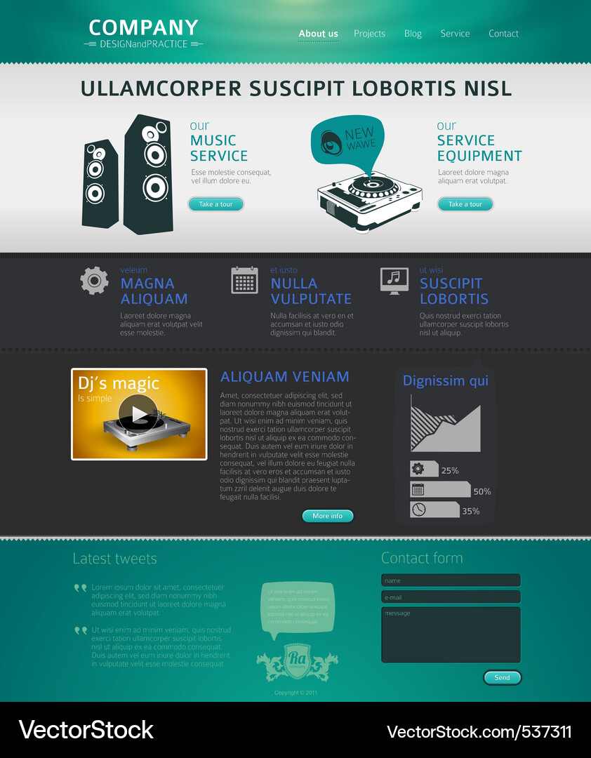 Modern Website Template Vector Image