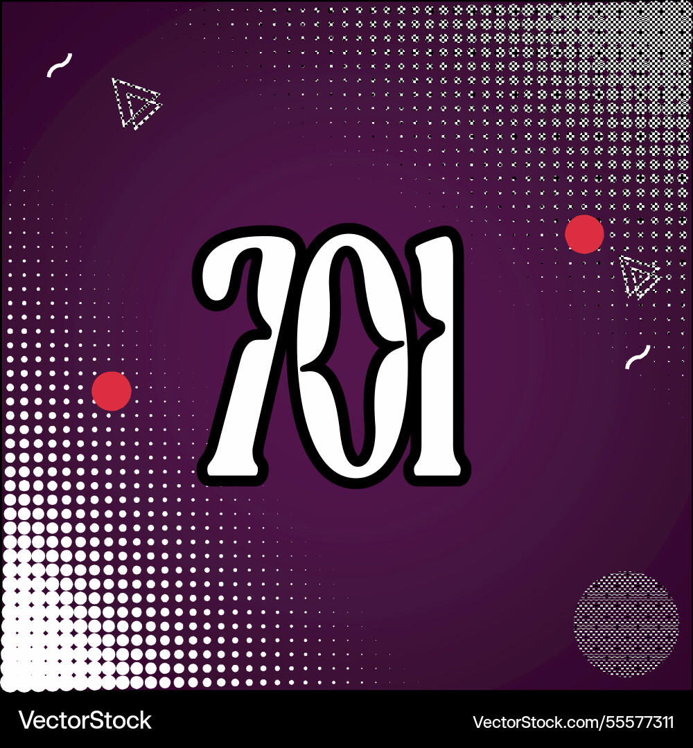 Number font design with decorative dots Vector Image