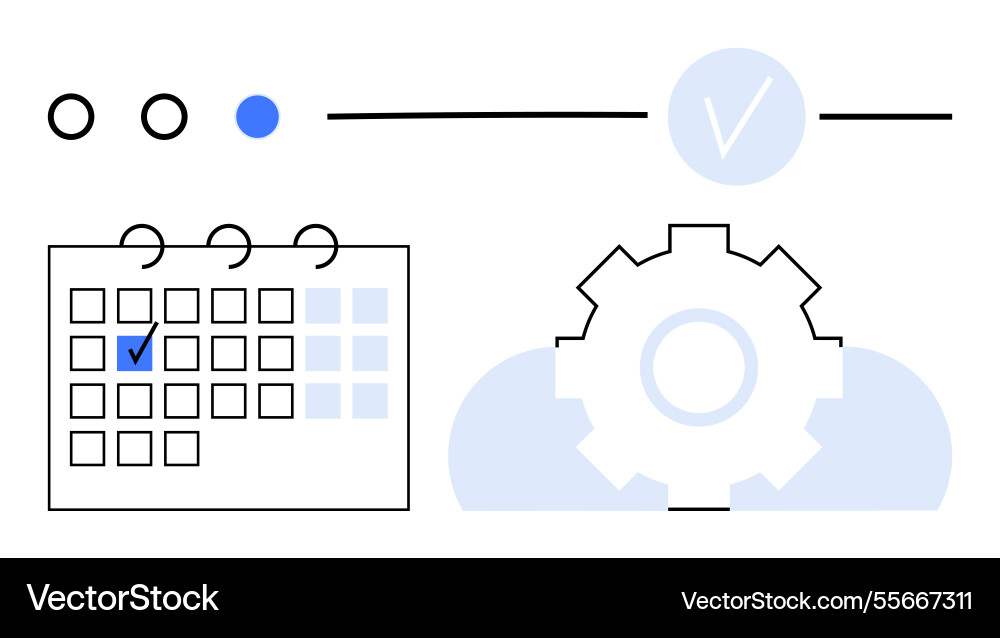 Task scheduling and progress tracking Task scheduling and progress tracking vector image