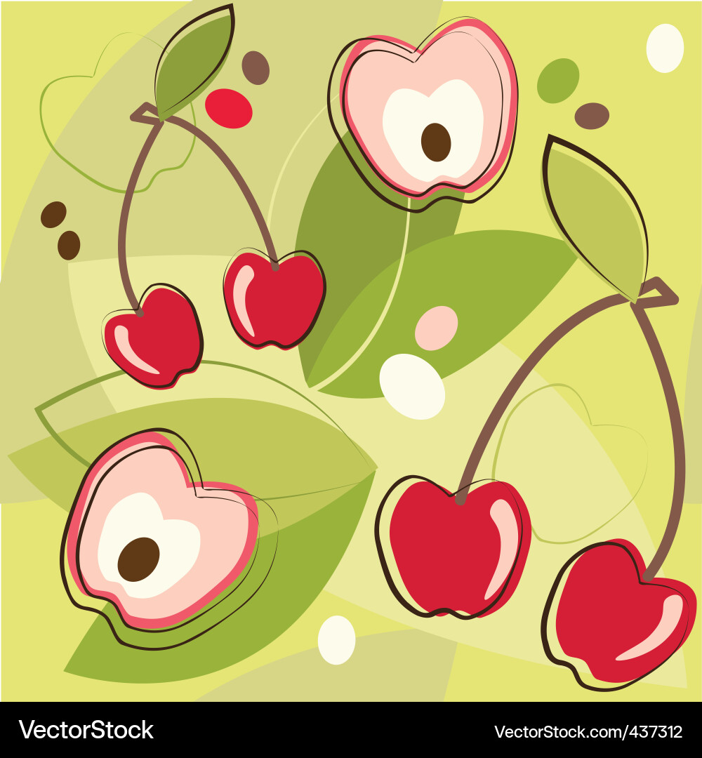 Cherry Pattern - Fruitful Motif Vector Image