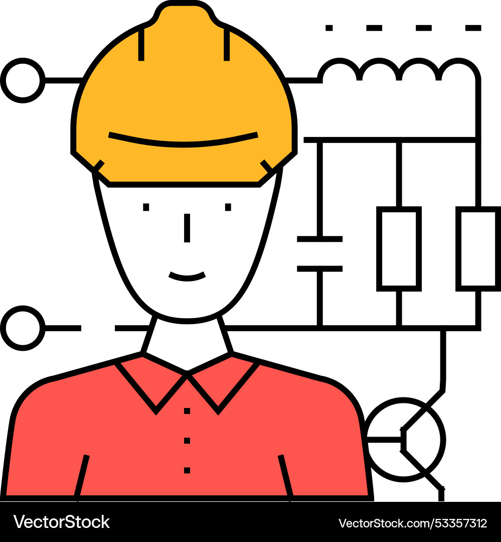 Electronics engineer worker icon color Electronics engineer worker icon color vector image