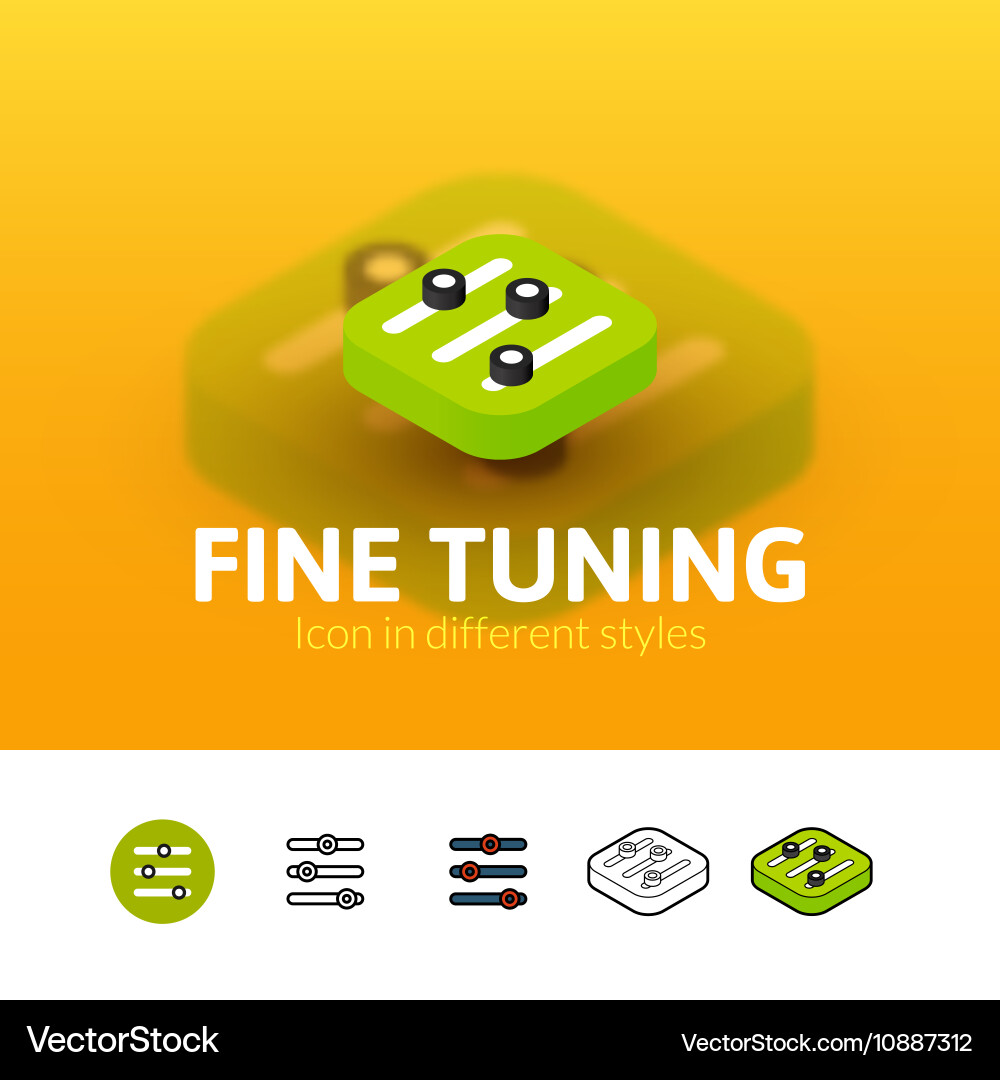 Fine tuning icon in different style Vector Image