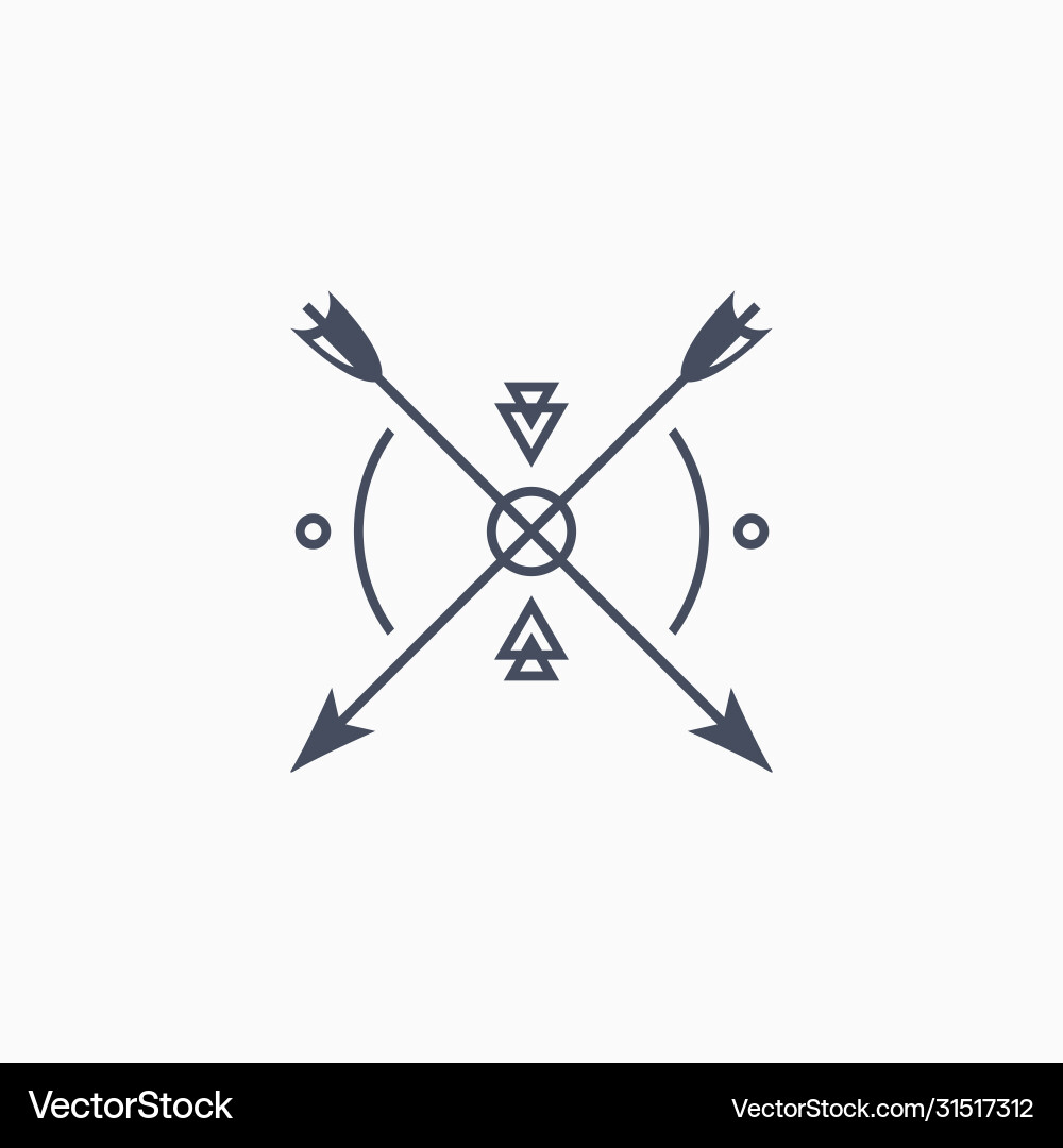 Hipster arrow premium logo arrowhead minimal Hipster arrow premium logo arrowhead minimal vector image