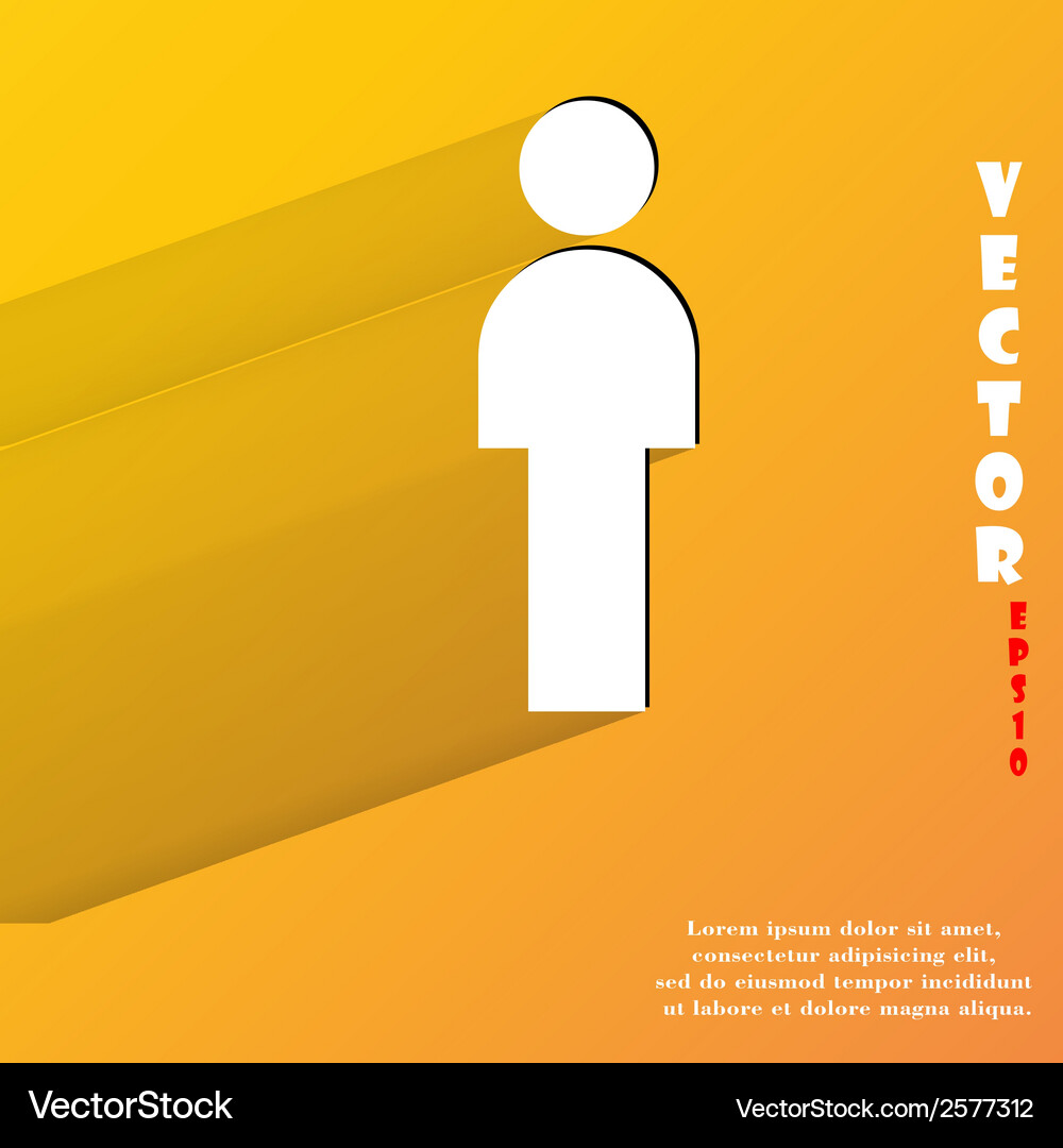 Man restroom flat modern web button with long Vector Image