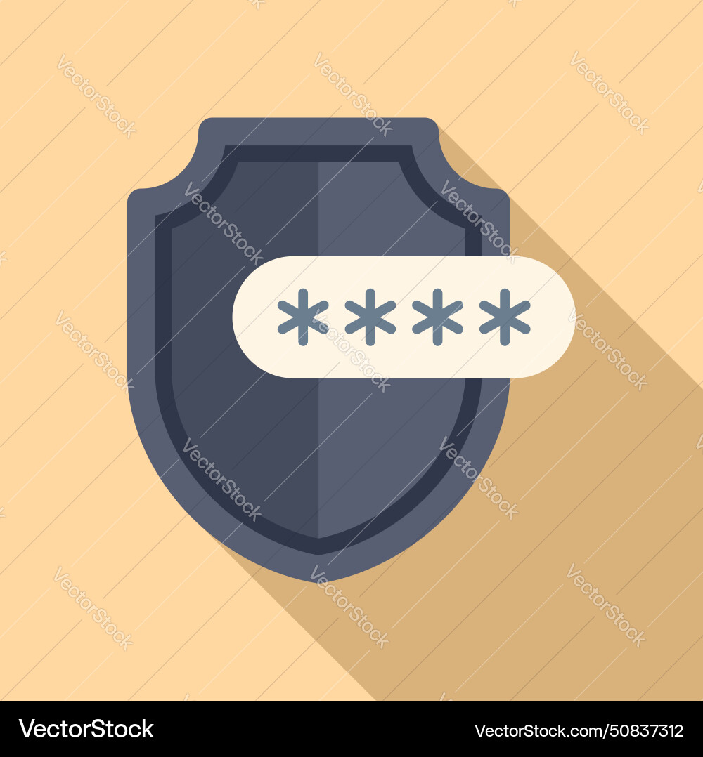 Password shield access icon flat multi Password shield access icon flat multi vector image