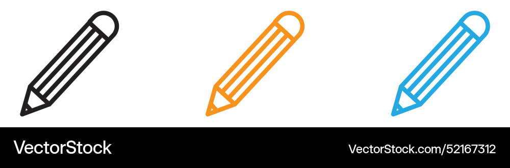 Pencil icon logo set collection for web app ui vector image
