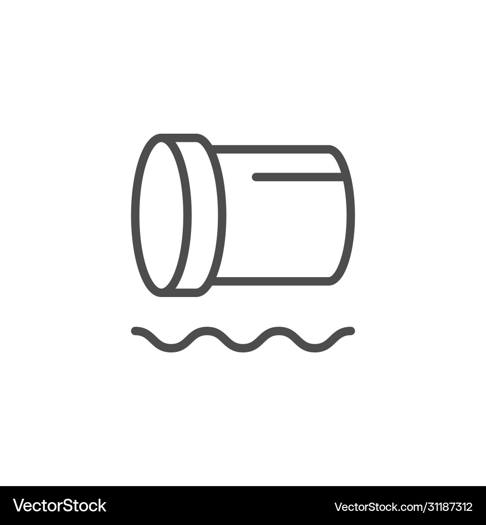 Polyethylene pipe line outline icon Vector Image
