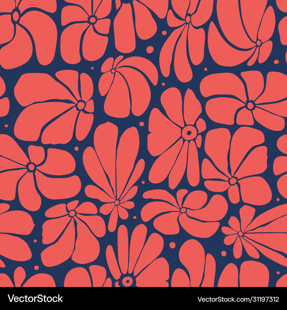 Seamless floral pattern design with stylized Vector Image