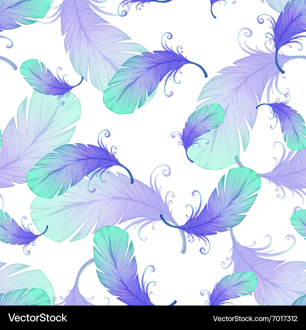 Seamless pattern with bird feathers vector image