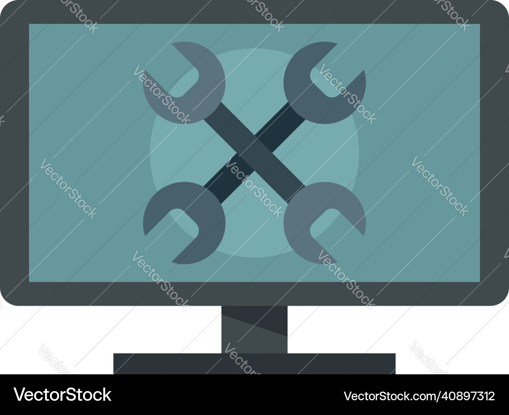 Tester computer icon flat isolated Tester computer icon flat isolated Vector Image