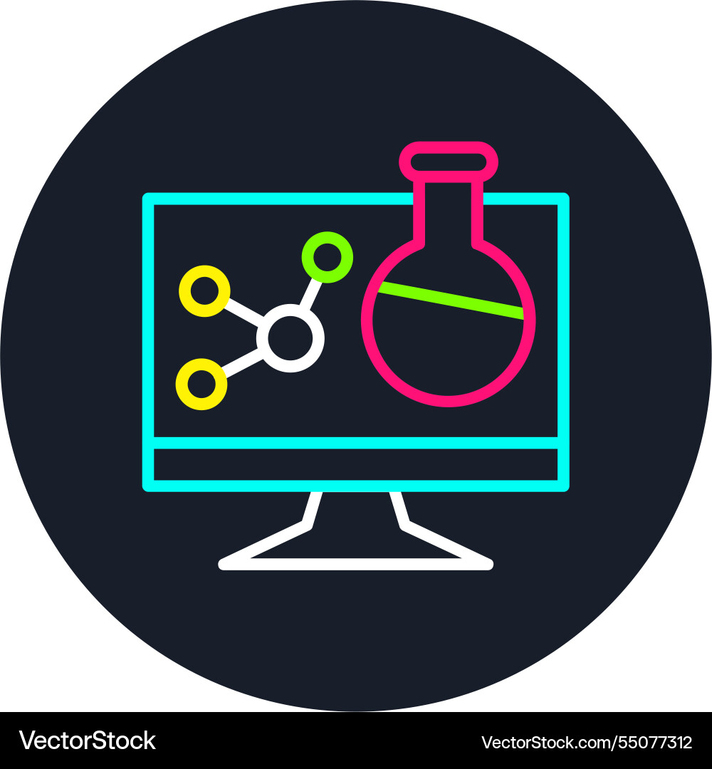 Virtual lab line multi color icon vector image