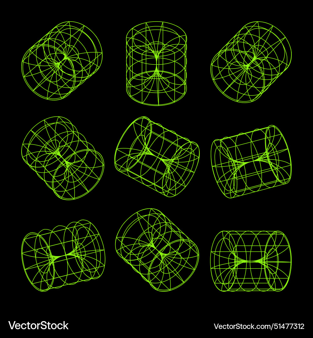 Wireframe lined shapes perspective mesh 3d grid Wireframe lined shapes perspective mesh 3d grid vector image